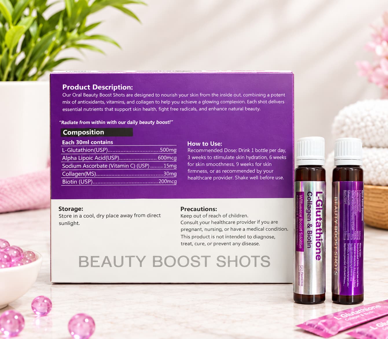 L-Glutathione Collagen & Biotin Shots - view 3